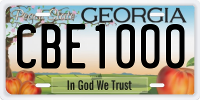 GA license plate CBE1000