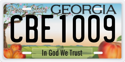 GA license plate CBE1009