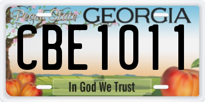 GA license plate CBE1011