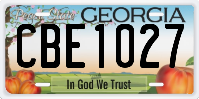 GA license plate CBE1027