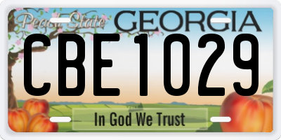 GA license plate CBE1029