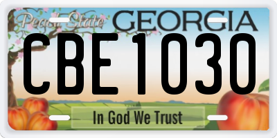 GA license plate CBE1030