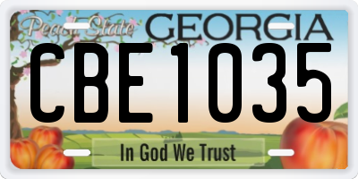 GA license plate CBE1035