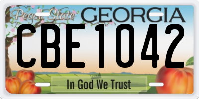 GA license plate CBE1042