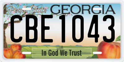 GA license plate CBE1043