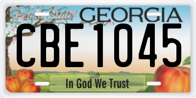 GA license plate CBE1045