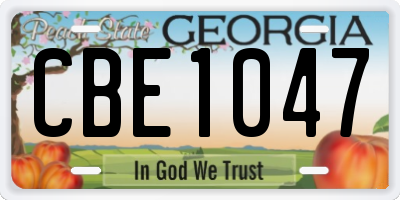 GA license plate CBE1047