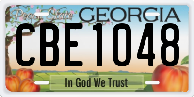 GA license plate CBE1048