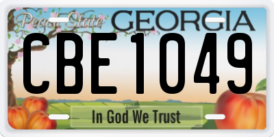 GA license plate CBE1049