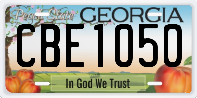 GA license plate CBE1050