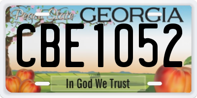 GA license plate CBE1052