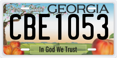 GA license plate CBE1053