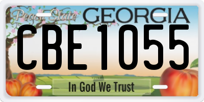 GA license plate CBE1055