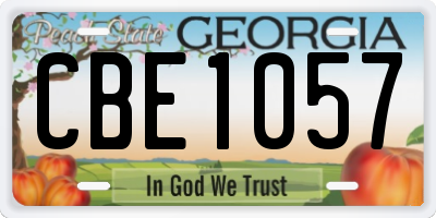 GA license plate CBE1057