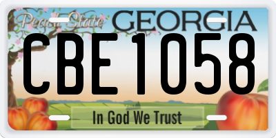 GA license plate CBE1058