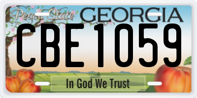 GA license plate CBE1059