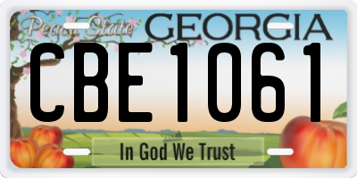 GA license plate CBE1061