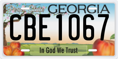 GA license plate CBE1067