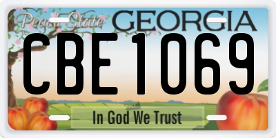 GA license plate CBE1069