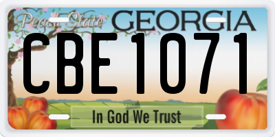 GA license plate CBE1071