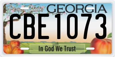 GA license plate CBE1073