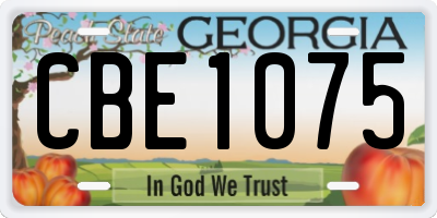 GA license plate CBE1075