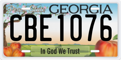 GA license plate CBE1076