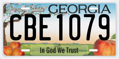 GA license plate CBE1079