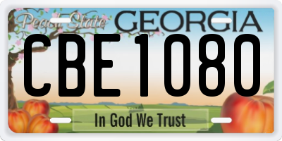 GA license plate CBE1080