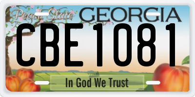 GA license plate CBE1081