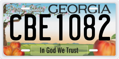 GA license plate CBE1082