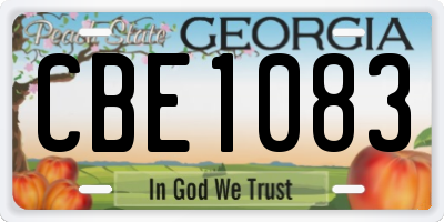 GA license plate CBE1083