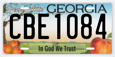 GA license plate CBE1084