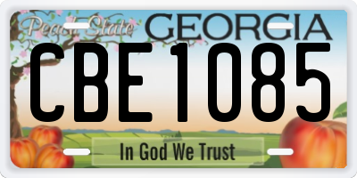 GA license plate CBE1085