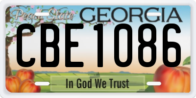 GA license plate CBE1086