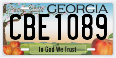 GA license plate CBE1089