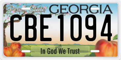 GA license plate CBE1094