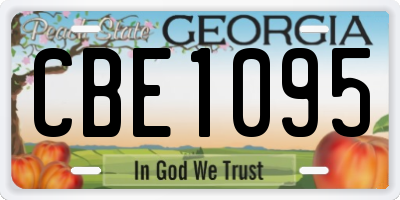 GA license plate CBE1095