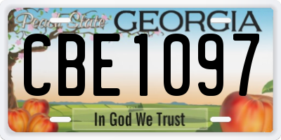 GA license plate CBE1097