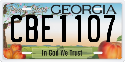GA license plate CBE1107