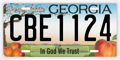 GA license plate CBE1124