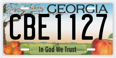 GA license plate CBE1127