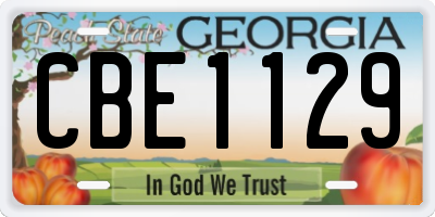 GA license plate CBE1129
