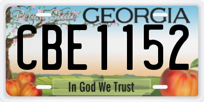 GA license plate CBE1152