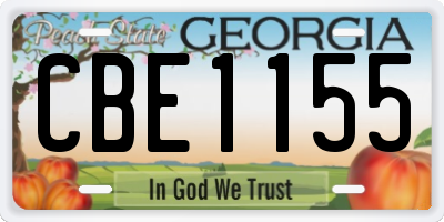 GA license plate CBE1155