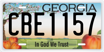 GA license plate CBE1157