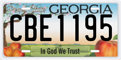 GA license plate CBE1195