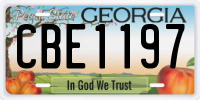 GA license plate CBE1197