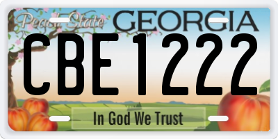 GA license plate CBE1222