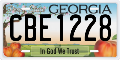 GA license plate CBE1228